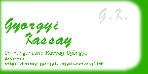 gyorgyi kassay business card